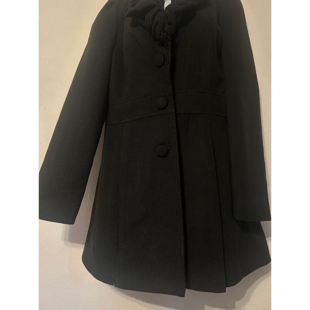 Jou Jou black Wool Lined Double-Breasted Pea Coat NWOT Size Large WMNS - Picture 11 of 16